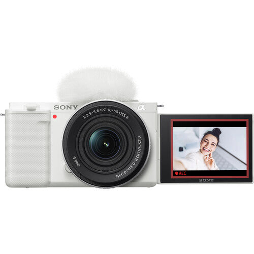 Sony ZV-E10 Mirrorless Camera with 16-50mm II Lens (ILCZV-E10K) (White)