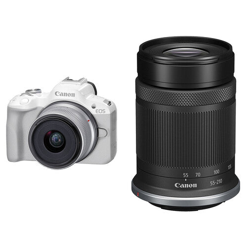 Canon EOS R50 Kit with (RF 18-45mm + RF 55-210mm ) (White)