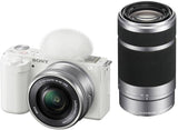 Sony ZV-E10 Mirrorless Camera with 16-50mm and 55-210mm Lens (White)